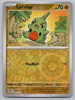 Larvitar 047/131 Common Prismatic Evolutions Pokemon Reverse Holo Near Mint - Image 1