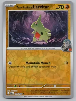 Team Rocket's Larvitar 094/182 Common Destined Rivals Pokemon Reverse Holo NM - Image 1