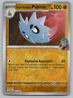 Team Rocket's Pupitar 095/182 Common Destined Rivals Pokemon Reverse Holo NM - Image 1