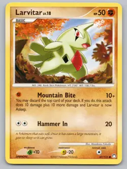 Larvitar 87/123 Common Mysterious Treasures Pokemon Lightly Played - Image 1