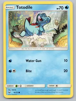 Totodile 18/73 Common Shining Legends Pokemon LP - Image 1