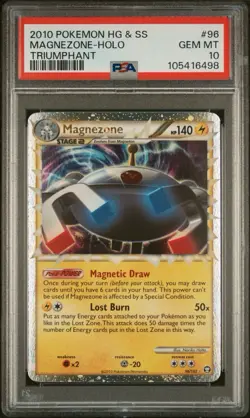 PSA 10 GEM MINT Magnezone Prime 96 Pokemon Heart Gold Soul Silver Triumphant - Image 1