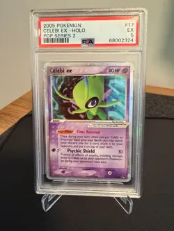 2005 POKEMON POP SERIES 2 CELEBI EX #17/17 BLACK STAR PROMO HOLO FOIL PSA 5 - Image 1