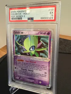2005 POKEMON POP SERIES 2 CELEBI EX #17/17 BLACK STAR PROMO HOLO FOIL PSA 5 - Image 3
