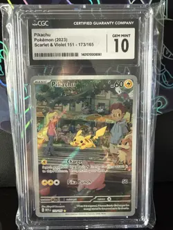 CGC Gem Mint 10 - Pikachu 173/165 Illustration Rare - Pokemon 151 English A1 - Image 1