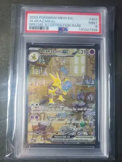 Pokemon TCG 2023 Alakazam ex 201/165 Scarlet & Violet 151 SIR Holo PSA 9 - Image 1