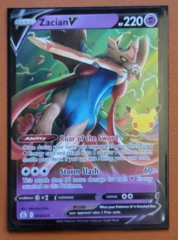 ZACIAN V 016/025 25TH CELEBRATIONS POKEMON (ULTRA RARE, NM) - Image 1