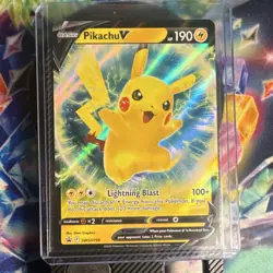 Pokemon TCG Pikachu V 190 HP SWSH198 Sword & Shield Promo Holo EN Saki Hayashiro - Image 1