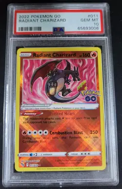 PSA 10 RADIANT CHARIZARD POKEMON GO #011 (3006) - Image 1
