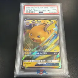 2019 Pokemon Raichu GX Hidden Fates Tins Black Star Promo SM213 PSA 9 MINT - Image 1