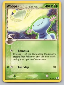 Wooper 71/101 Common Dragon Frontiers Pokemon LP - Image 1