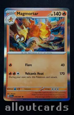 2024 Pokemon Paldean Fates Magmortar Holo 010/091 - Image 1