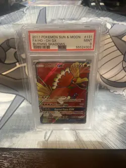 PSA 9 Mint 2017 Pokemon Sun & Moon #131 Ho-Oh GX 131/147 Burning Shadows - Image 1