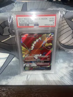 PSA 9 Mint 2017 Pokemon Sun & Moon #131 Ho-Oh GX 131/147 Burning Shadows - Image 2