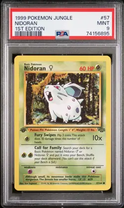 Pokemon TCG Nidoran Jungle 57/64 1st Edition PSA 9 Mint - Image 1