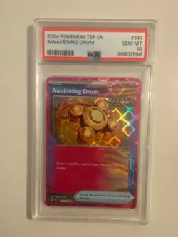 2024 Pokemon Temporal Forces Awakening Drum Rare #141/162 Gem Mint PSA 10 - Image 1