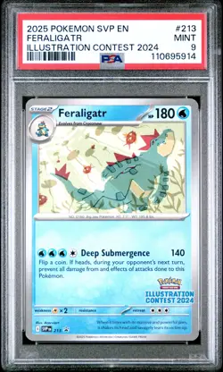 2025 Pokemon #213 Feraligatr Illustration Contest 2024 PSA 9 - Image 1