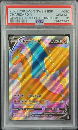 ✨ PSA 10 Pokemon Champion's Path ETB Promo Charizard V SWSH050 - Image 1