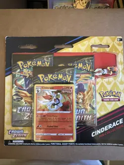 Crown Zenith Cinderace Pin Collection 3 Pack Blister Pokemon TCG NEW - Image 1