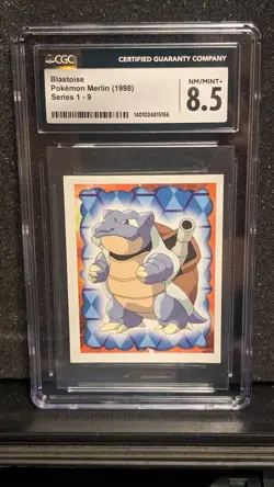 Pokemon Blastoise #9 (1998) Merlin Sticker Series 1 Topps- CGC 8.5 - Image 1
