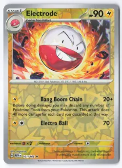 Pokemon TCG Electrode 101/165 Reverse Holo 151 NM-LP - Image 1