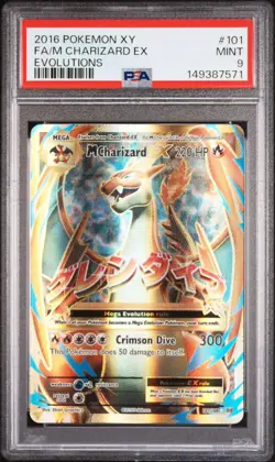 2016 POKEMON XY EVOLUTIONS #101 FA/M CHARIZARD EX EVOLUTIONS PSA 9 - Image 1