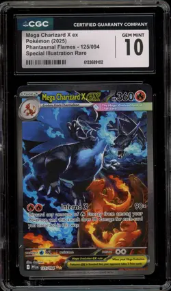 Pokemon Mega Charizard X ex Phantasmal Flames SIR #125 CGC 10 Gem Mint - Image 1