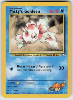 Misty's Goldeen 30/132 Rare Gym Heroes Pokemon Unlimited Moderately Played - Image 1