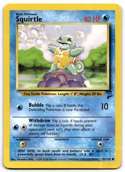 Squirtle 93/130 Common Base Set 2 Pokemon Lightly Played - Image 1