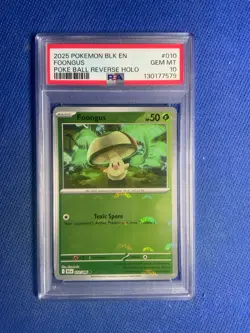 Pokemon TCG Foongus (Poke Ball Pattern) 010/086 Sv: Black Bolt Holo PSA 10 POP 1 - Image 1