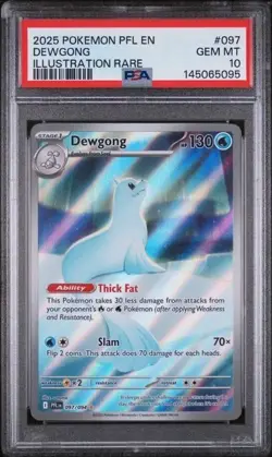 DEWGONG #097 PSA 10 2025 POKEMON PHANTASMAL FLAMES ILLUSTRATION RARE Gem Mint - Image 1