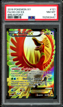 2016 POKEMON BREAKPOINT HO-OH EX #121 ULTRA RARE PSA 8 NEAR MINT - Image 1