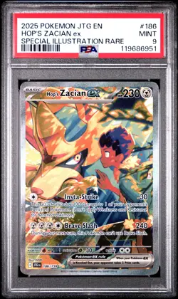 Hop's Zacian EX 186/159 Special Illustration Rare Pokemon PSA 9 - Image 1
