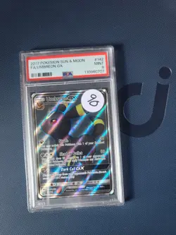 Pokemon TCG Umbreon GX 142/149 Sun & Moon Base Full Art Ultra Rare Holo PSA 9 - Image 1