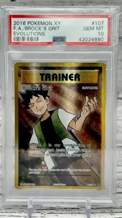 Brock's Grit 107/108 Full Art Pokemon Evolutions PSA 10 - Image 1