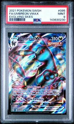 2021 Pokemon Sword & Shield Evolving Skies #095 Umbreon Vmax PSA 9 - Image 1