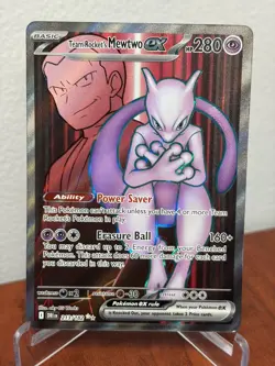 Team Rockets Mewtwo EX Pokemon Destined Rivals 213/182 Ultra Rare Full Art SV NM - Image 1