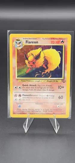 Pokemon Flareon Holo Rare 3/64 Jungle 70 HP English 1999 Unlimited - Image 1