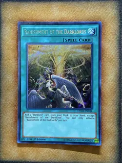 Yugioh Banishment of the Darklords DESO-EN034 Secret Rare 1st Ed LP - Image 1
