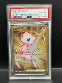 Pokemon PSA 10 GEM MT Mew ex 205/165 Ultra Premium Collection METAL CARD S#6757 - Image 1