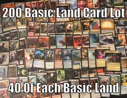 200 BASIC LANDS - Magic the Gathering Land Card Lot - 40 OF EACH BASIC - MTG - Image 1