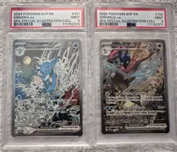 Pokemon TCG: Kingdra Ex 131 & Greninja Ex 132 S & V Promo Cards Holo PSA 9 - Image 1
