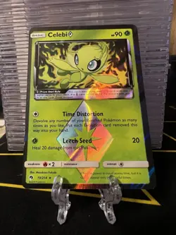 Celebi Prism 19/214 Lost Thunder Sun & Moon S&M Holo Pokemon TCG Card NM - Image 1