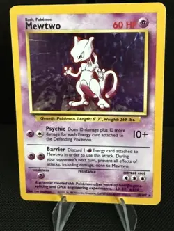 Mewtwo - 10/102 - Pokemon Base Set Unlimited Holo Rare Card WOTC LP - Image 1