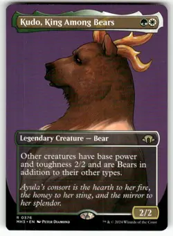 Kudo, King Among Bears (Borderless) 376 Modern Horizons 3 MTG NM - Image 1