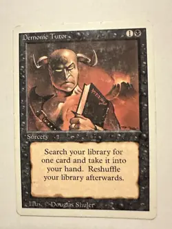 Demonic Tutor Magic The Gathering MTG Revised Edition Played - Image 1