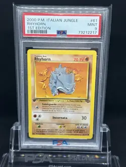 1999 Pokemon ITALIAN Jungle Rhyhorn #61 1st Edition - PSA 9 Mint - Image 1