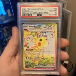 🔥 👀 POKEMON SSP EN-SURGING SPARKS SPECIAL ILLUSTRATION RARE PIKACHU EX PSA 10 - Image 1