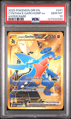 2025 Pokemon DRI EN Cynthia’s Garchomp Ex Hyper Rare 241/182 PSA 10 - Image 2
