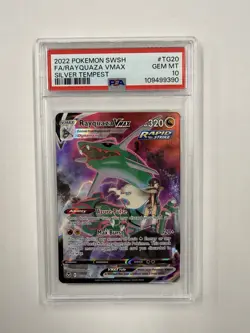 2022 POKEMON SWORD & SHIELD SILVER TEMPEST #TG20 FULL ART/RAYQUAZA VMAX PSA 10 - Image 1
